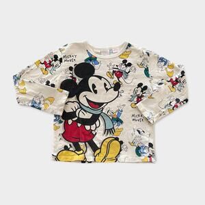 Zara Toddler Little Kid Long-Sleeve Mickey Mouse Snowball Unisex Shirt 4-5y Play